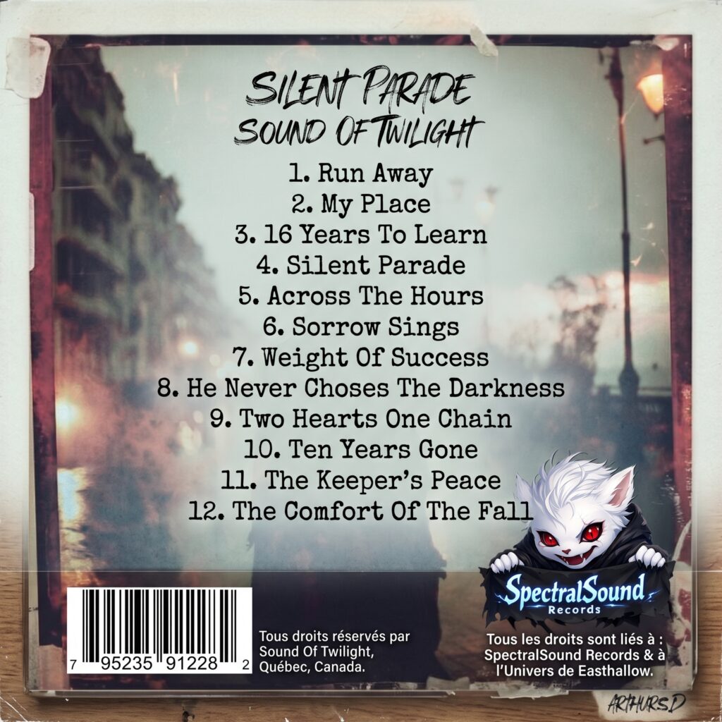 Dos de l'album Silent Parade