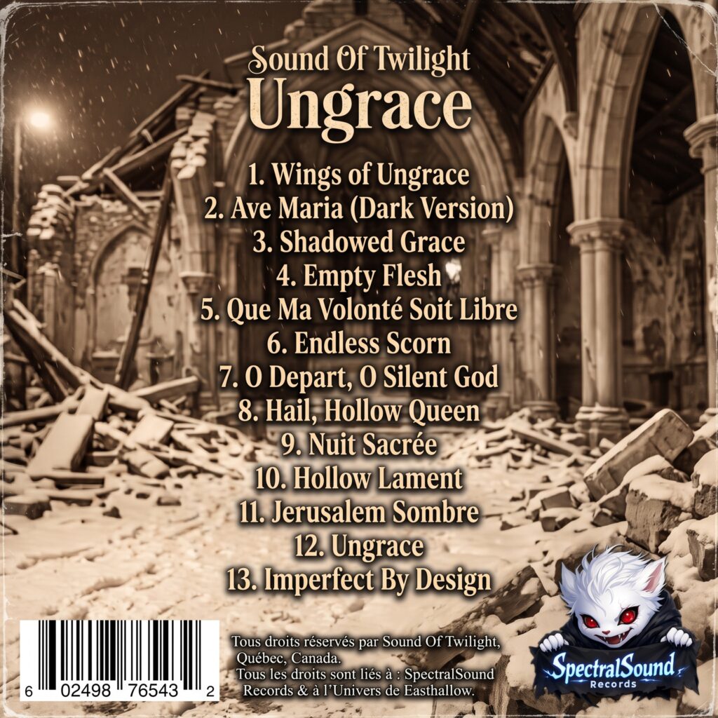 Dos de l'album Ungrace